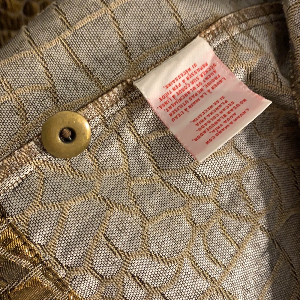 Metallic Gold Animal pattern Jacket, Ruby Rd.,18 - Picture 7 of 13